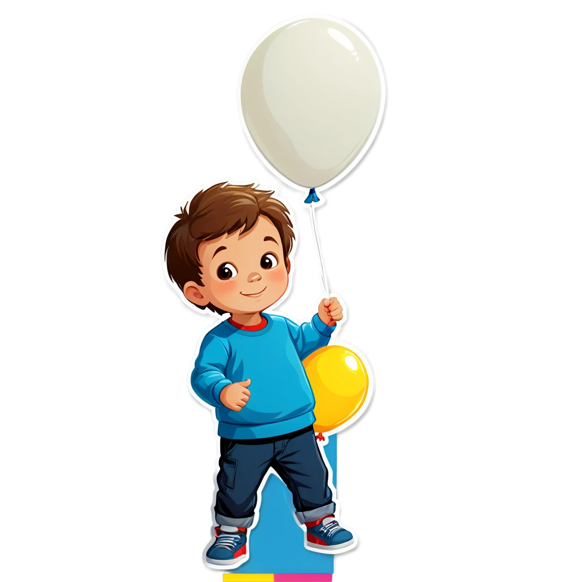 Kid with balloon, kid sticker, child sticker