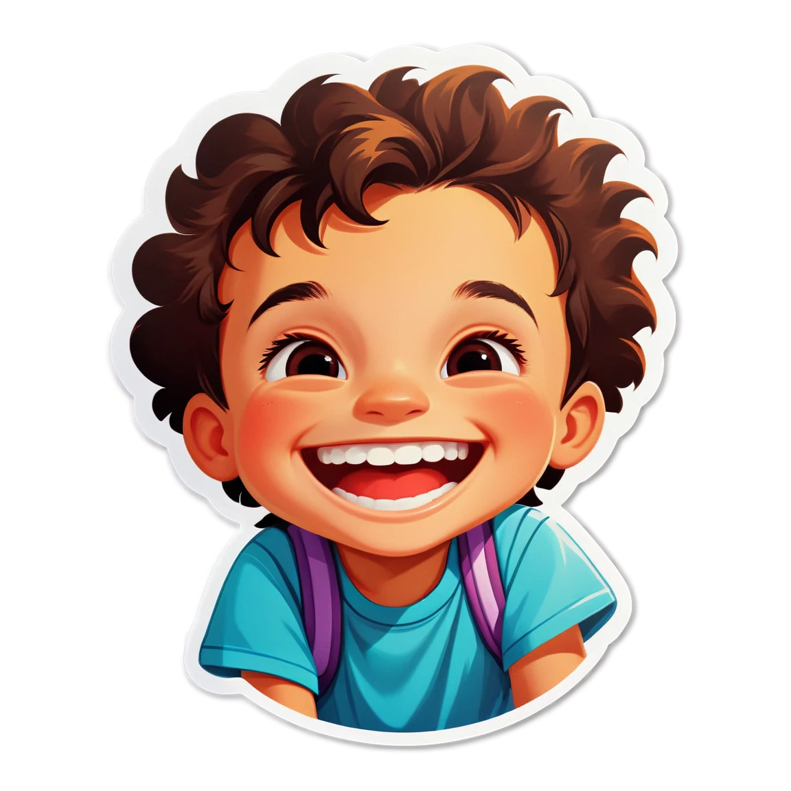 Kid smiling, kid sticker, child sticker