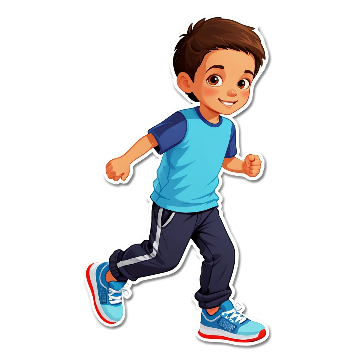 Kid wearing sneakers, kid sticker, child sticker