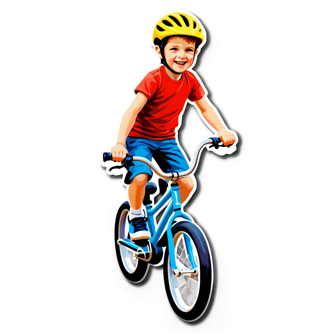 Kids sticker riding bikes