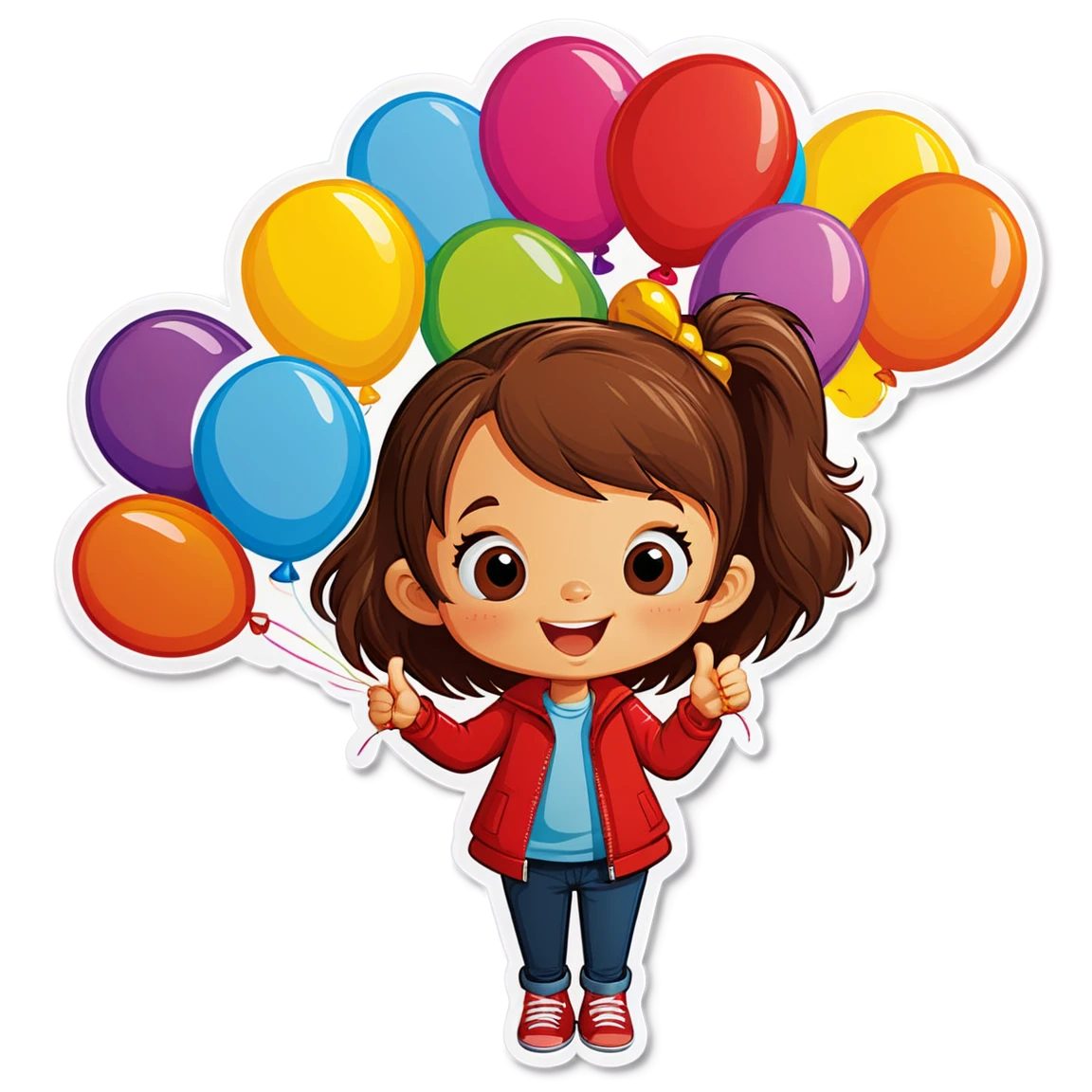 Kids sticker with balloons