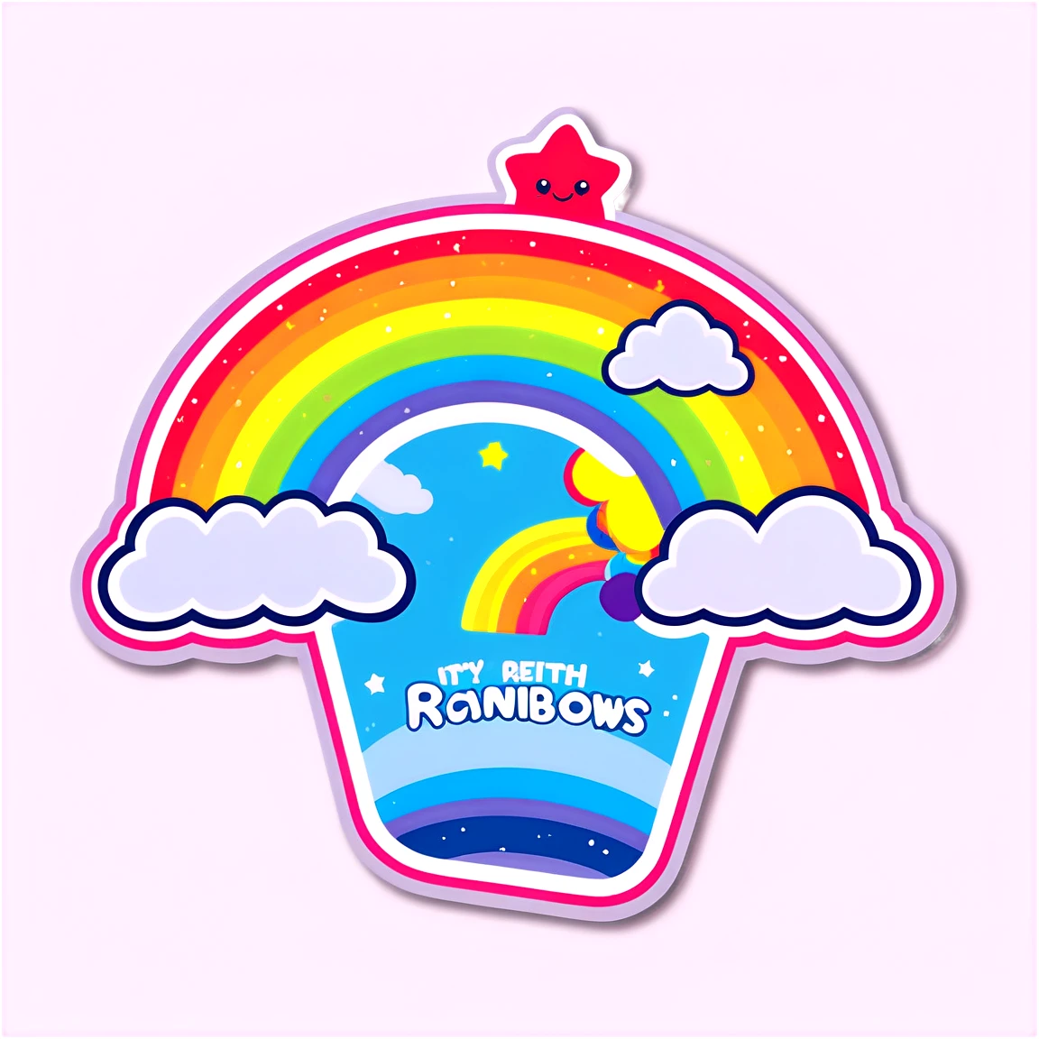 Kids sticker with rainbows