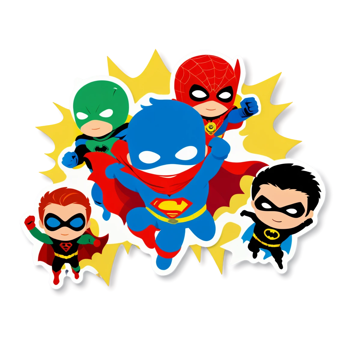 Kids sticker with superheroes