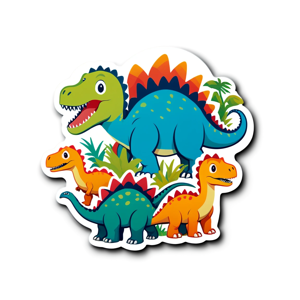 Kids sticker with dinosaurs