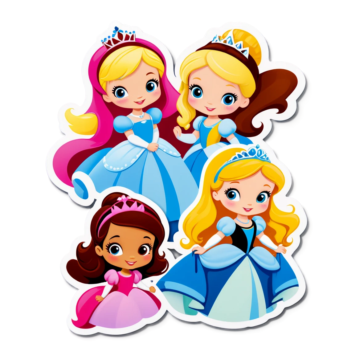 Kids sticker with princesses