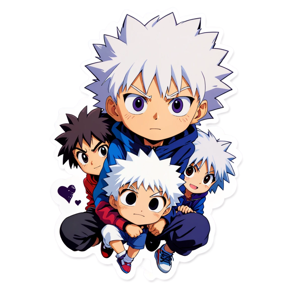 Killua in fighting stance, anime sticker, Killua sticker