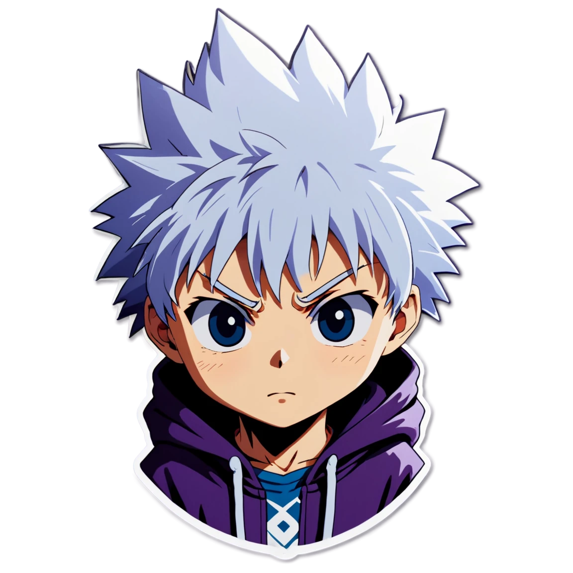 Killua with blue eyes, anime sticker, Killua sticker