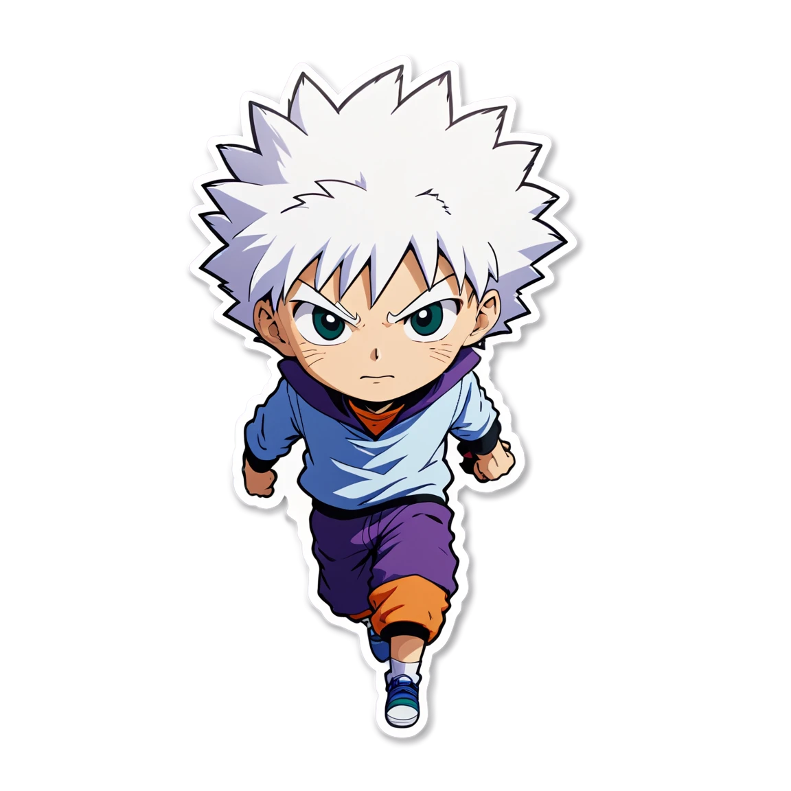 Killua running, anime sticker, Killua sticker