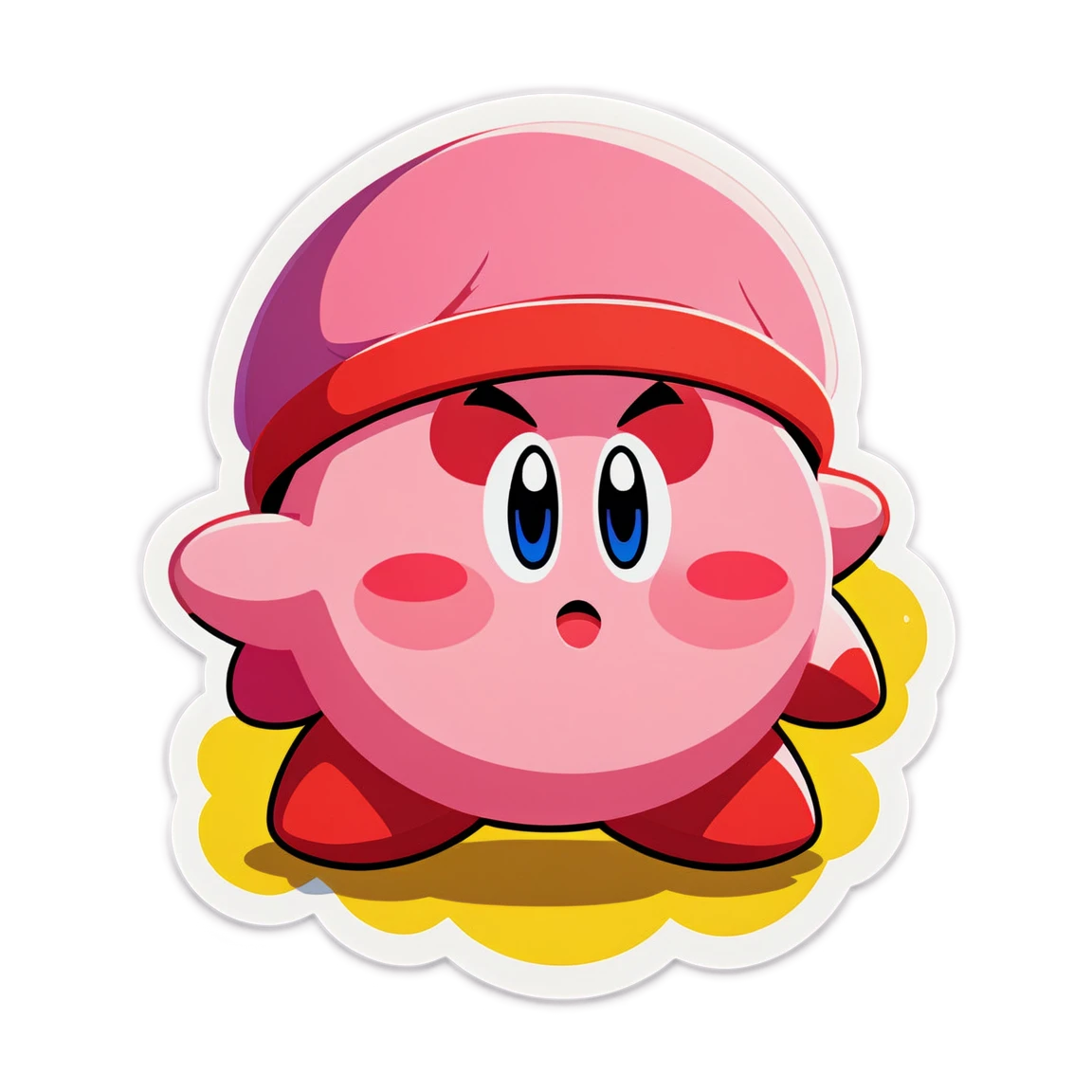 Kirby with hat, Kirby sticker, cute sticker