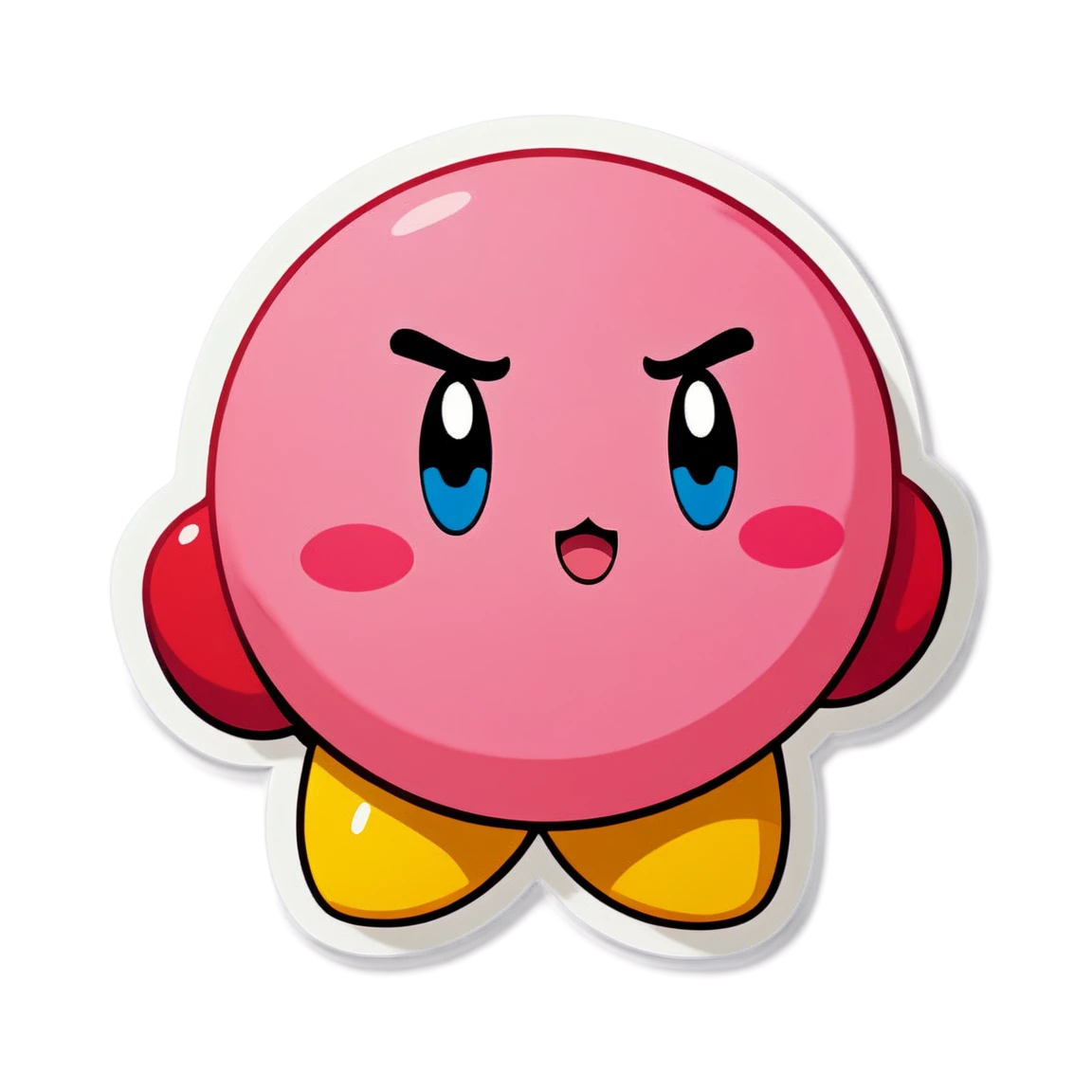 Kirby happy, Kirby sticker, cute sticker