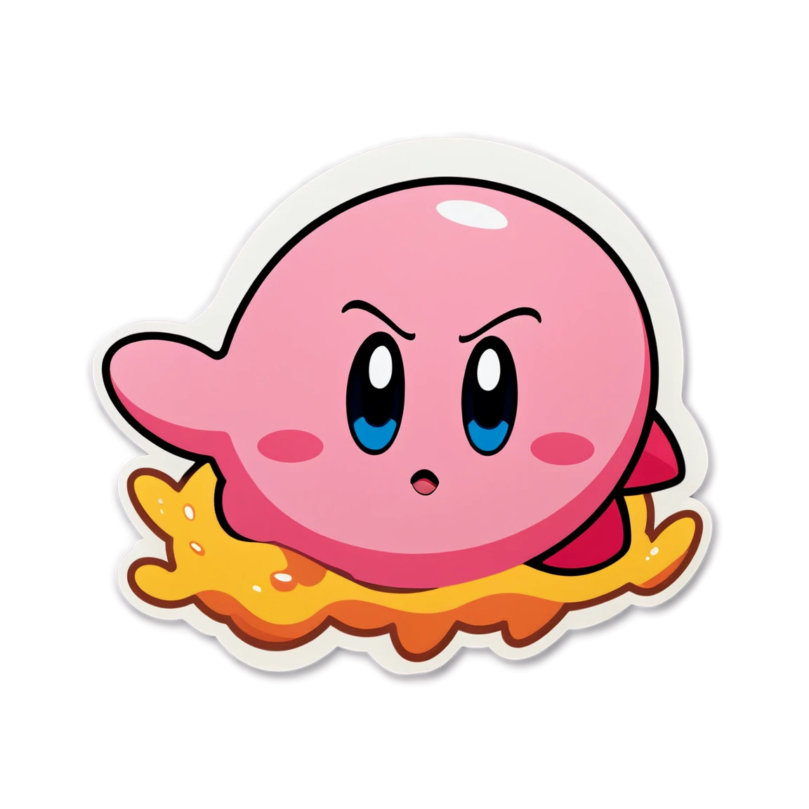 Kirby underwater, Kirby sticker, cute sticker