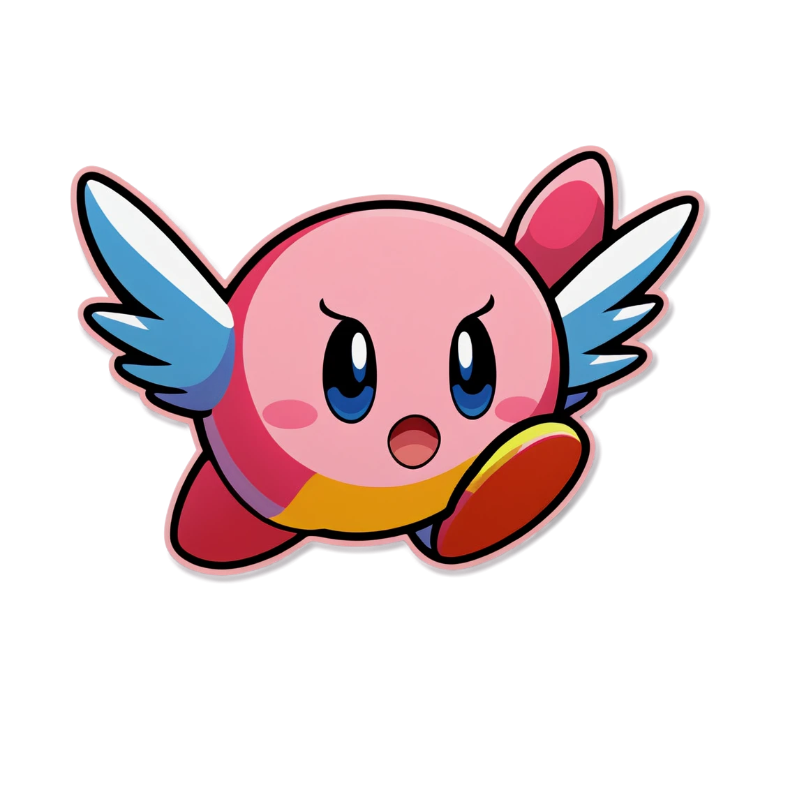 Kirby flying, Kirby sticker, cute sticker