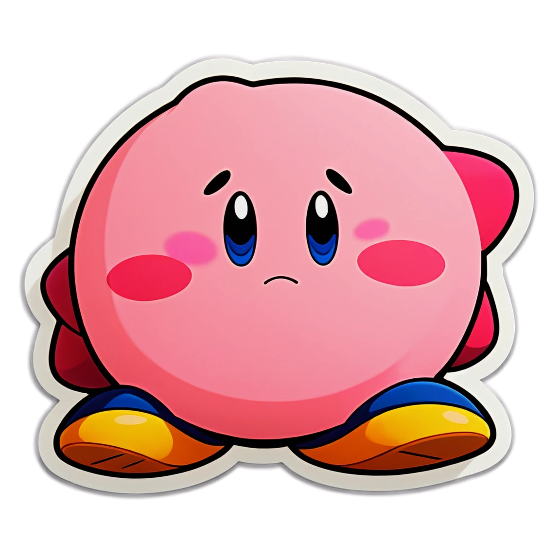 Kirby blushing, Kirby sticker, cute sticker