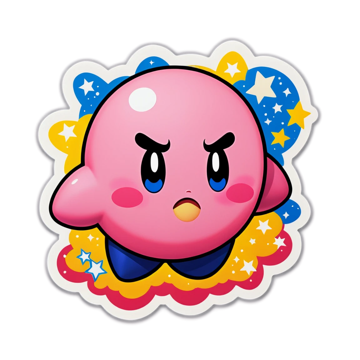 Kirby with sparkles, Kirby sticker, cute sticker