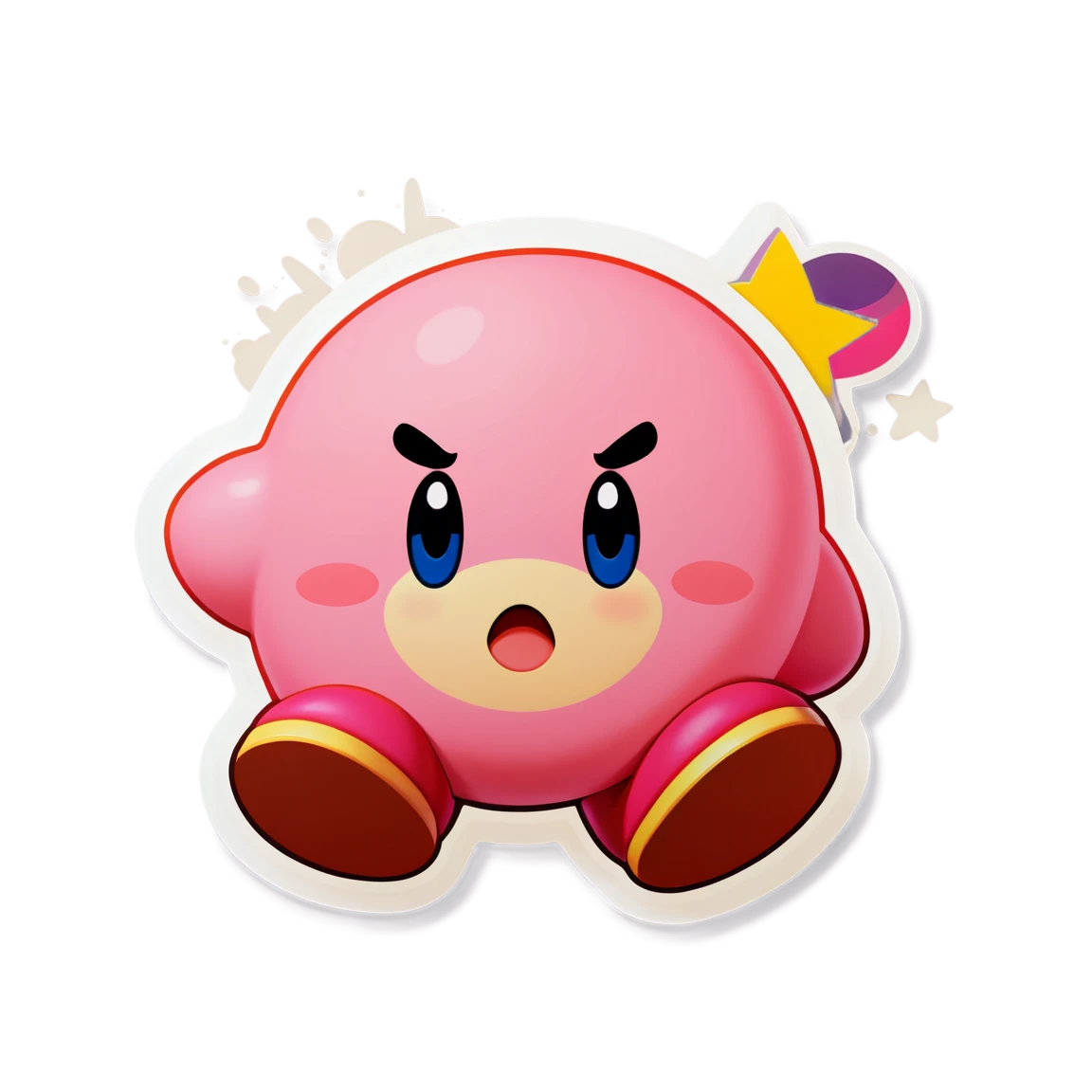 Kirby jumping, Kirby sticker, cute sticker