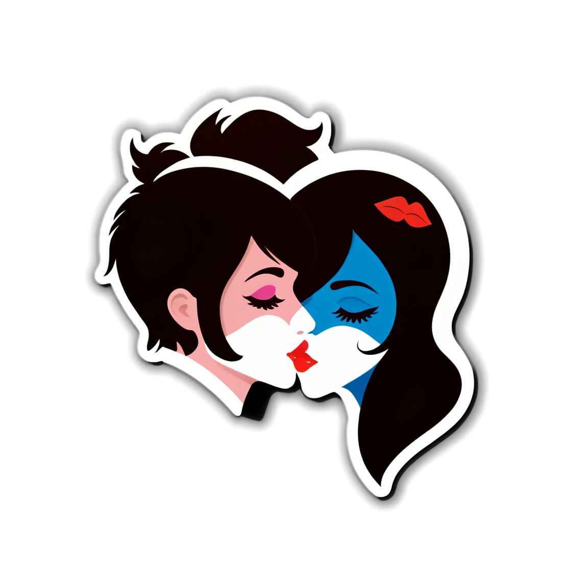 Kiss with friendship kiss sticker, kiss sticker