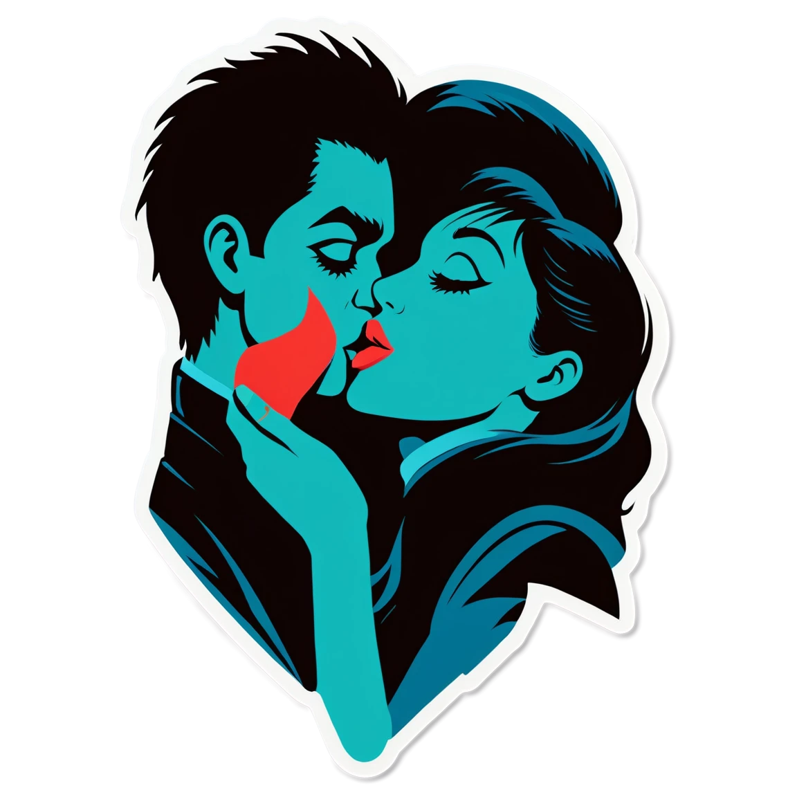 Kiss with intimate kiss sticker, kiss sticker