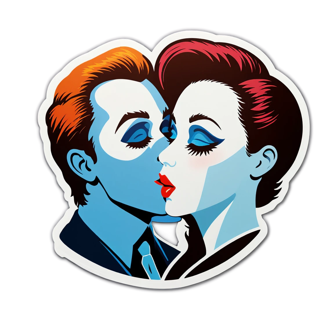 Kiss with romantic kiss sticker, kiss sticker