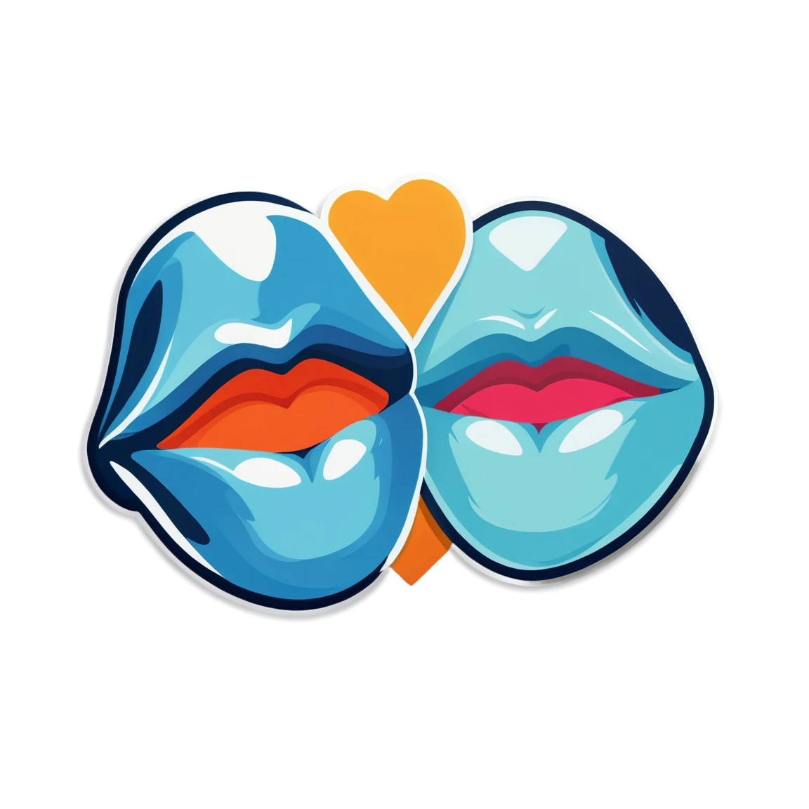 Kiss with first kiss sticker, kiss sticker