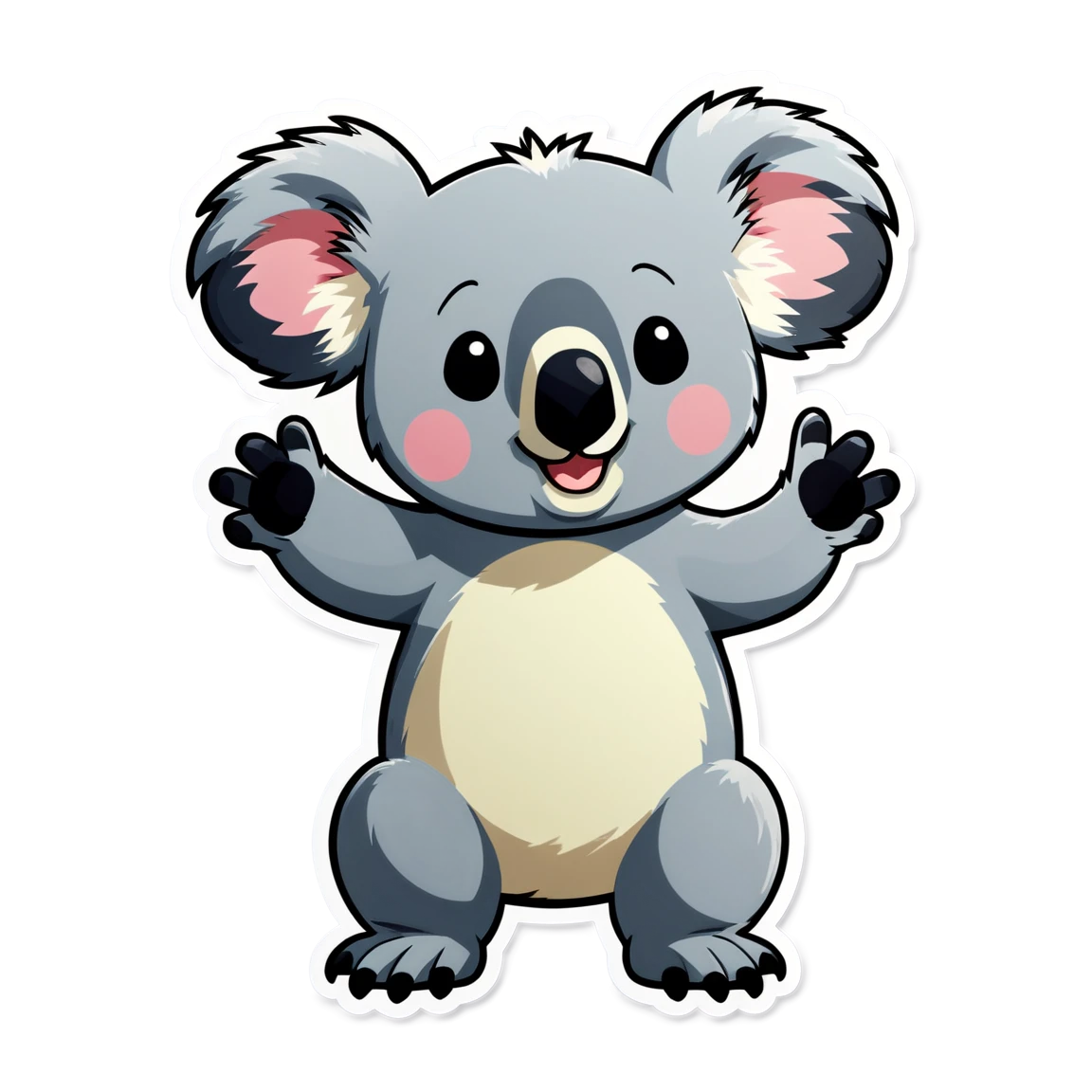 Koala waving, koala sticker