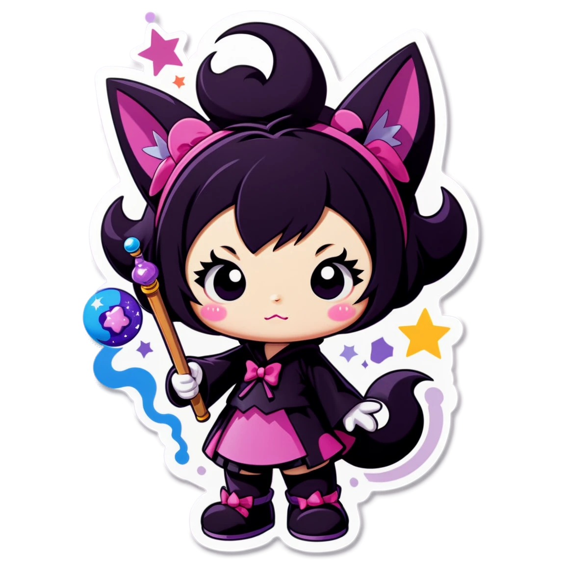 Kuromi holding a magic wand