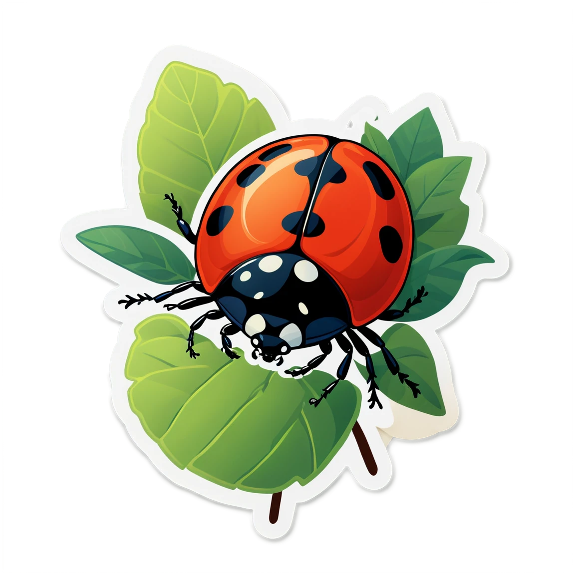 Ladybug with other insects, ladybug sticker