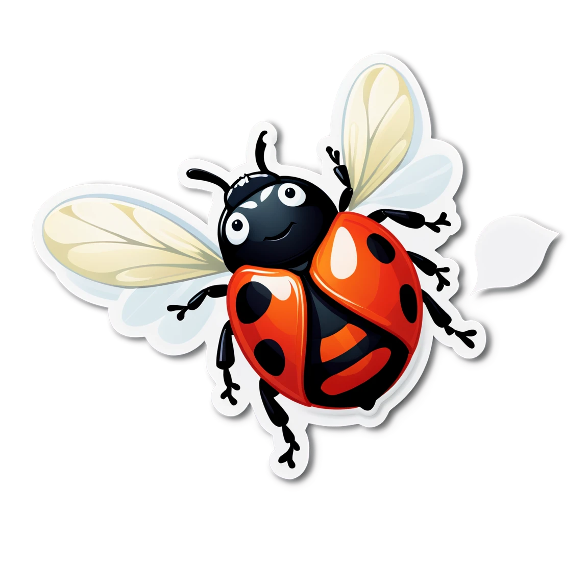 Ladybug flying, ladybug sticker