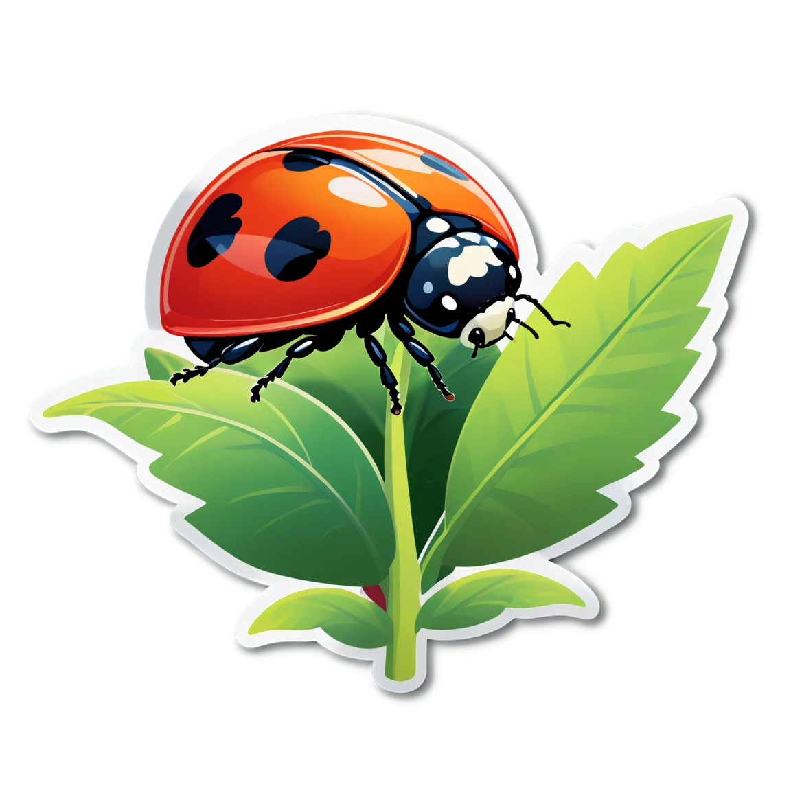 Ladybug in a garden, ladybug sticker