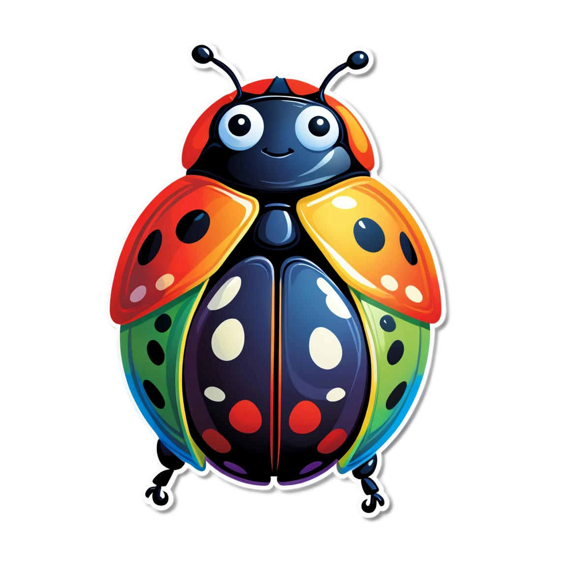 Multicolored ladybug, ladybug sticker