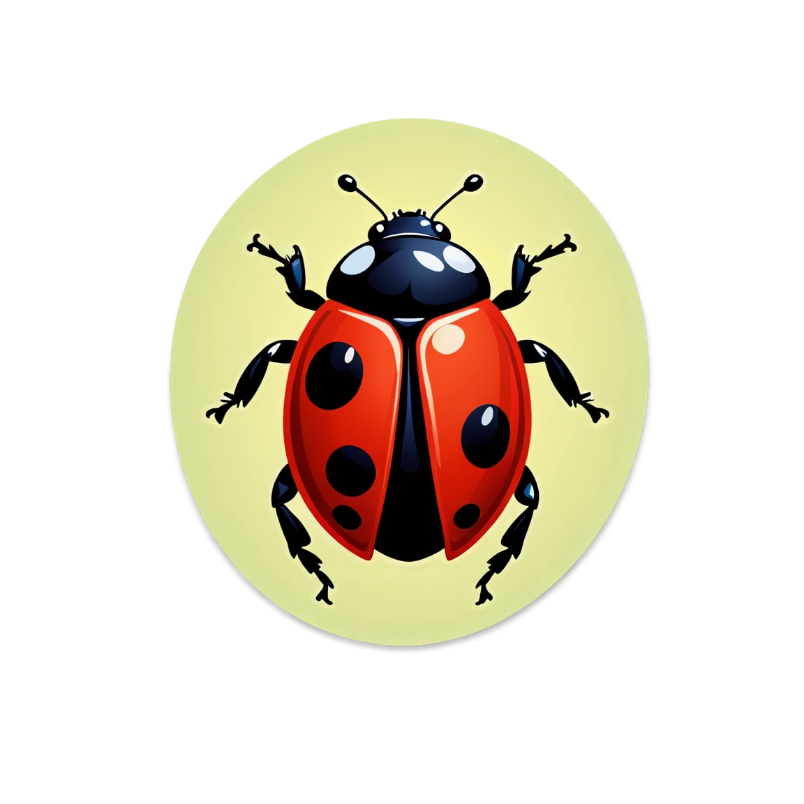 Shiny ladybug, ladybug sticker