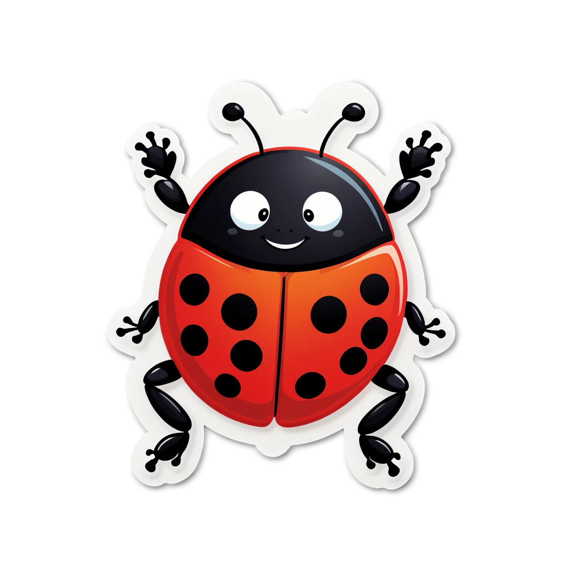 Smiling ladybug, ladybug sticker