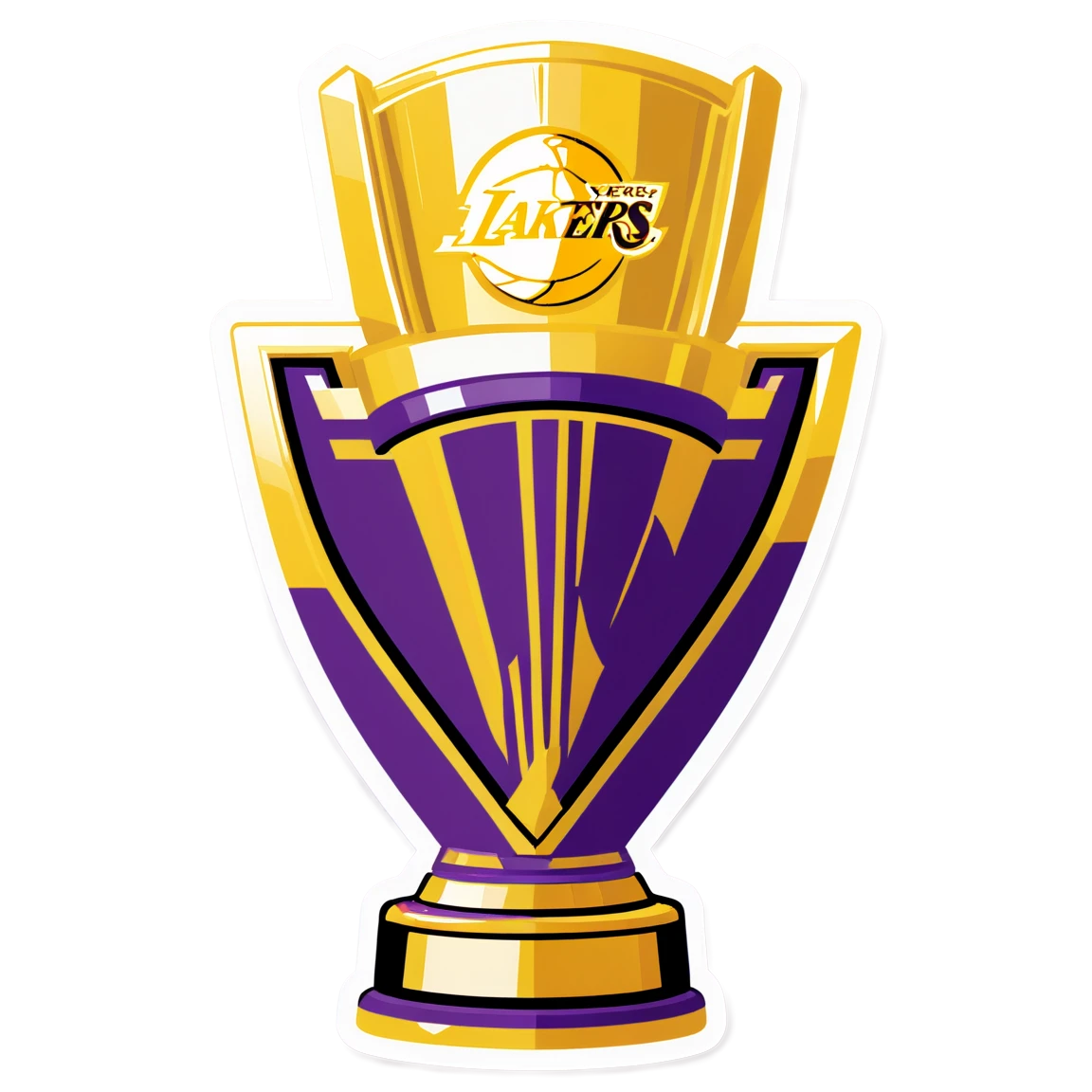 Lakers sticker with a championship trophy