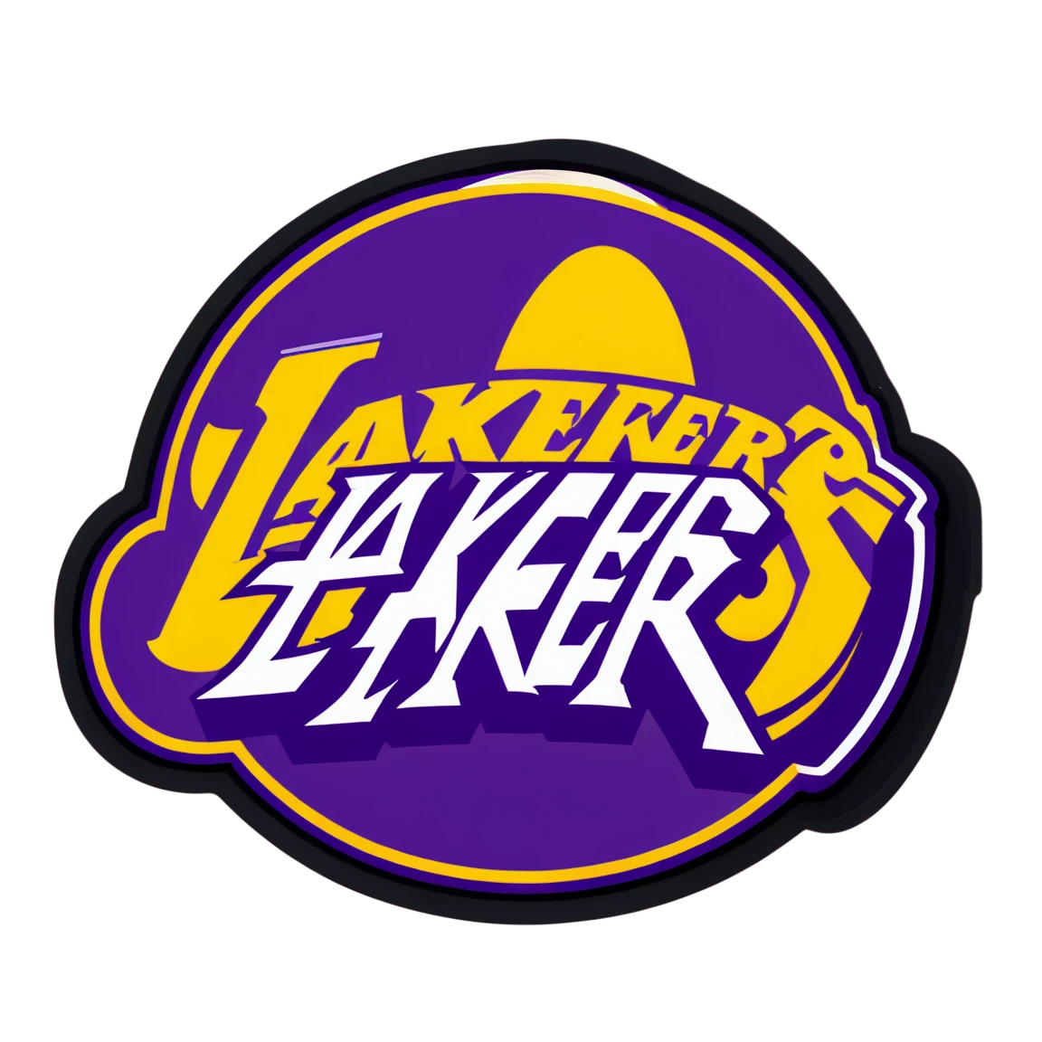 Lakers sticker during a timeout