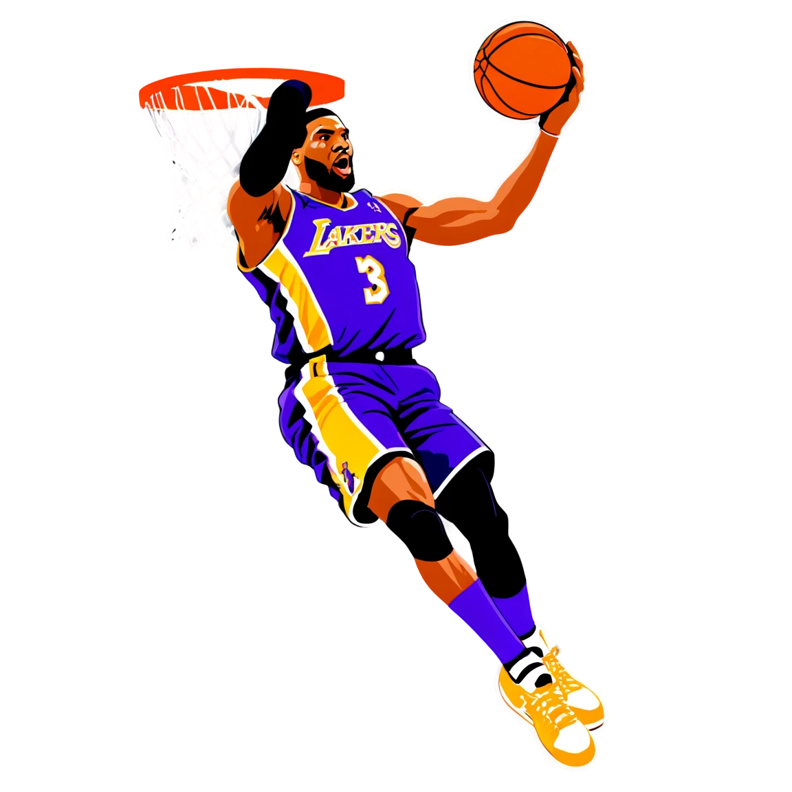 Lakers sticker slam dunking