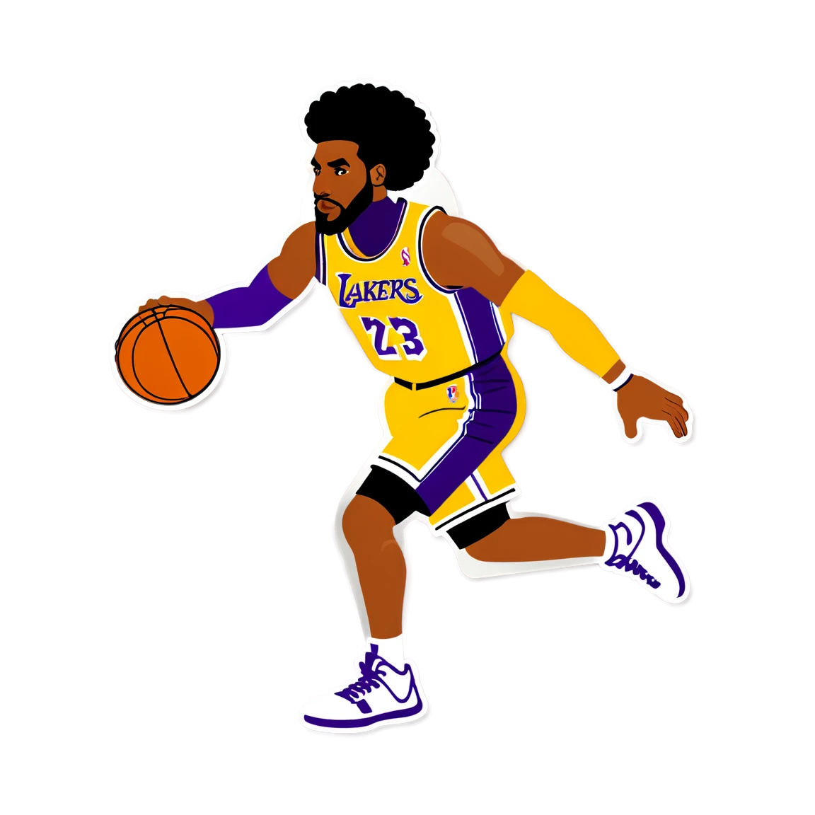 Lakers sticker dribbling the ball