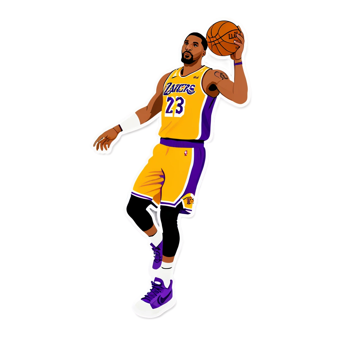 Lakers sticker jumping high