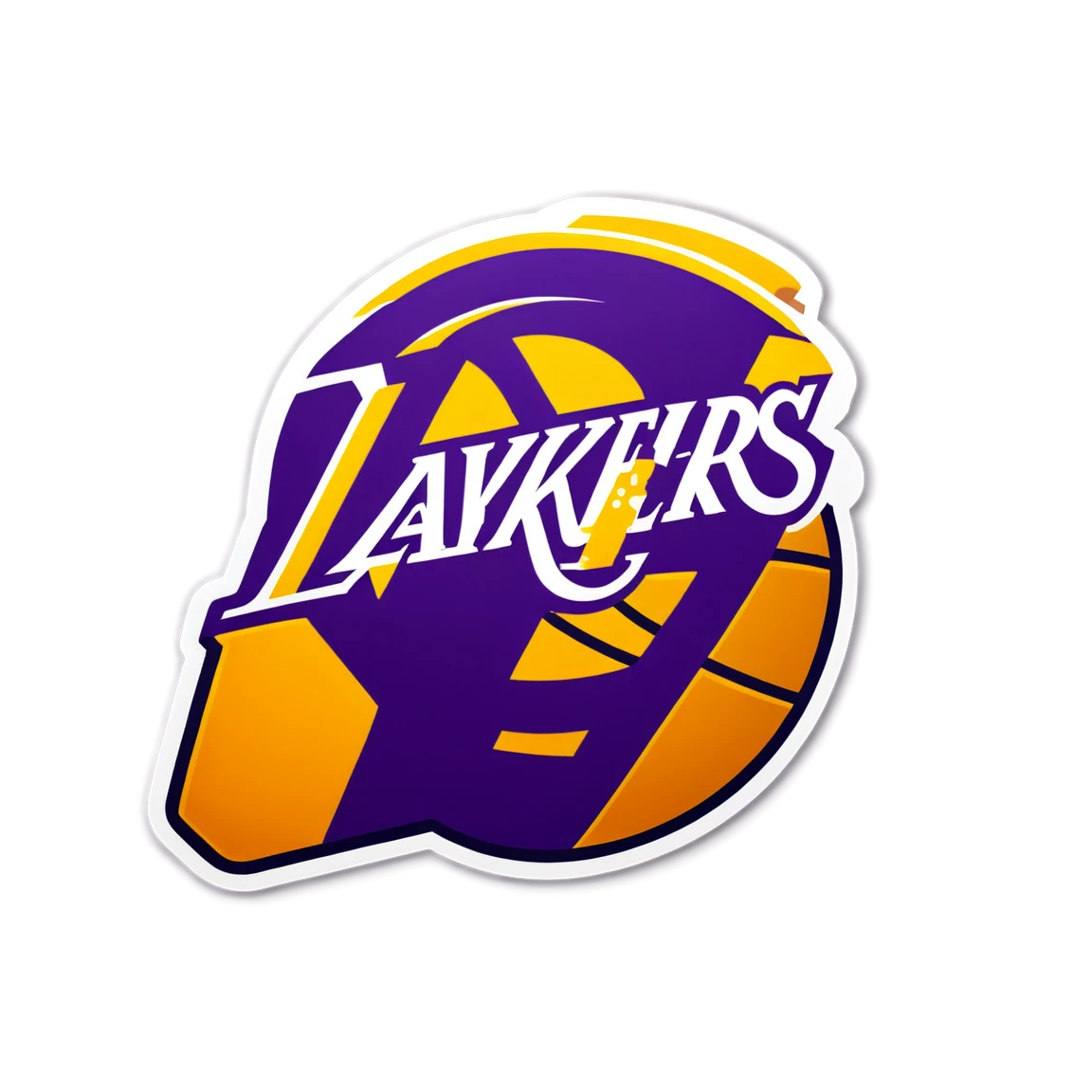 Lakers sticker with a basketball