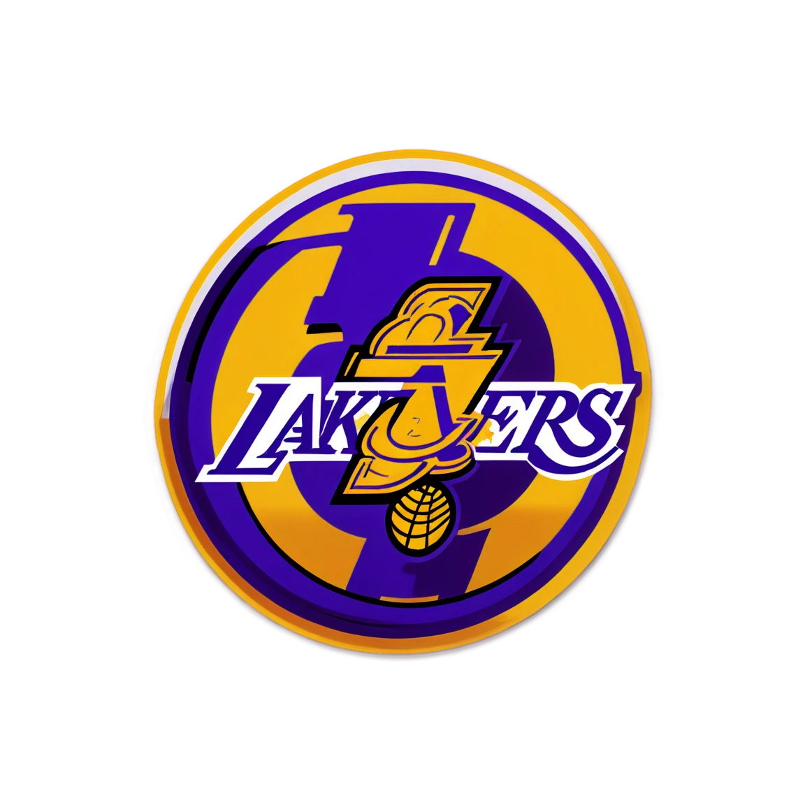 Lakers sticker on the court