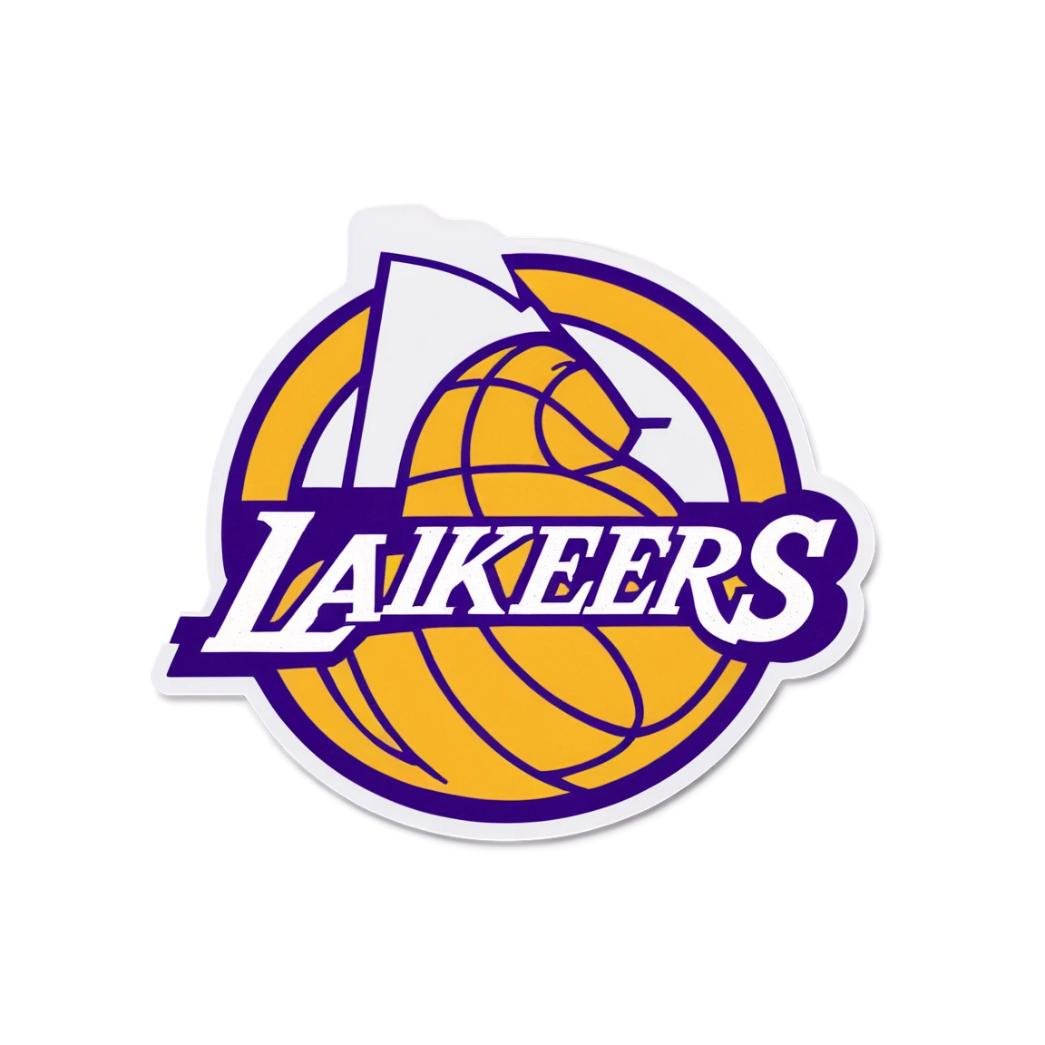 Lakers sticker with fans