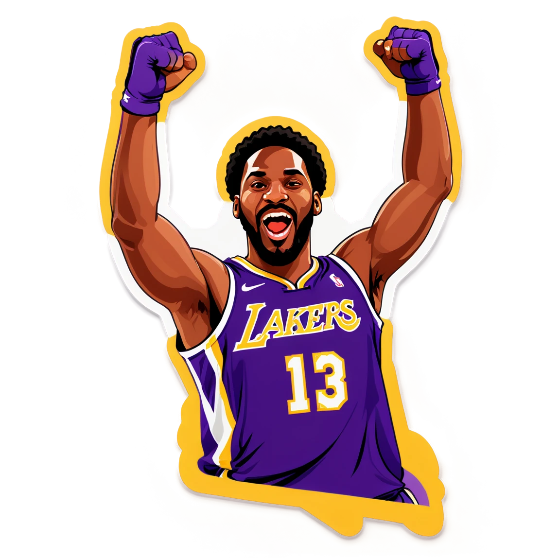 Lakers sticker celebrating a win