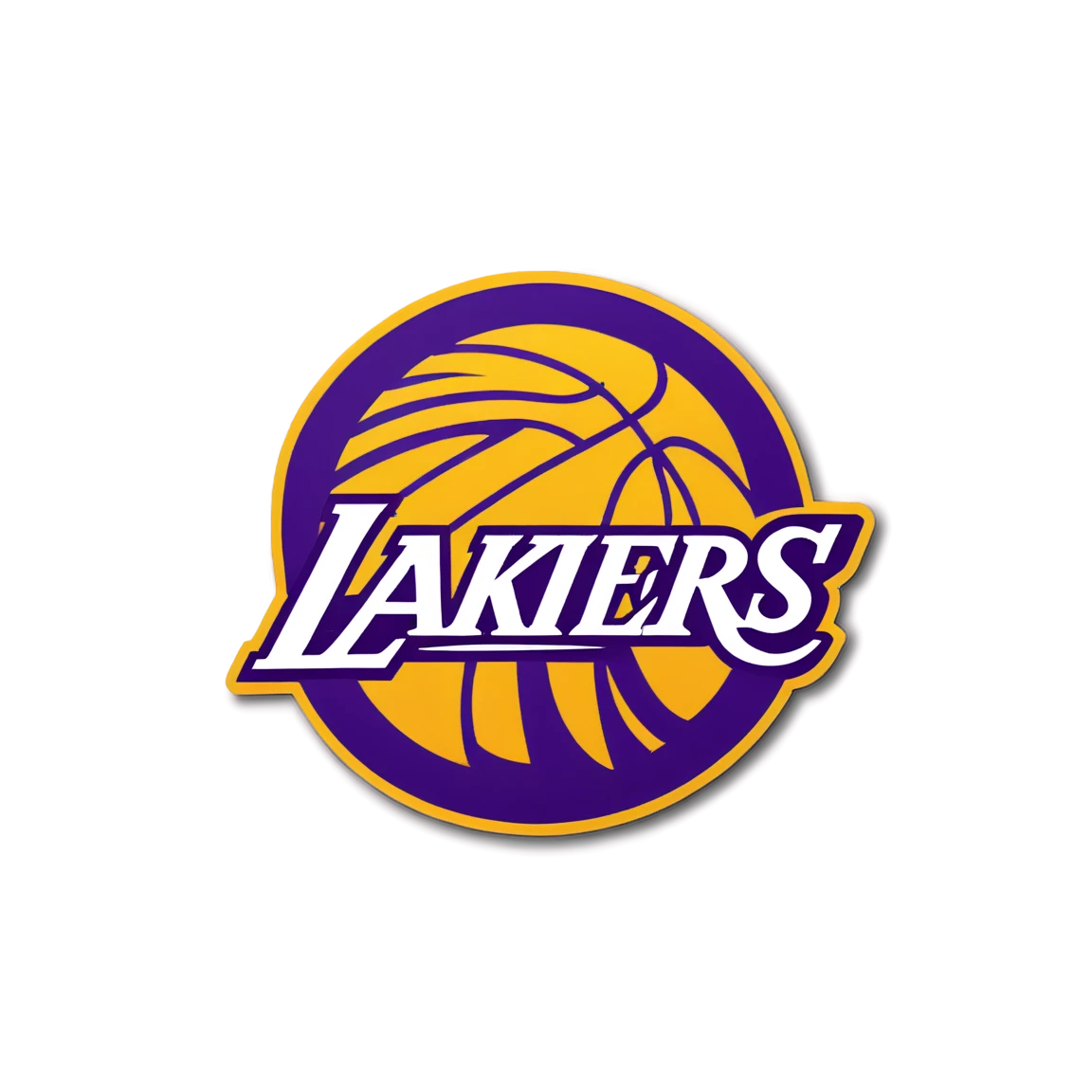 Lakers sticker wearing team colors