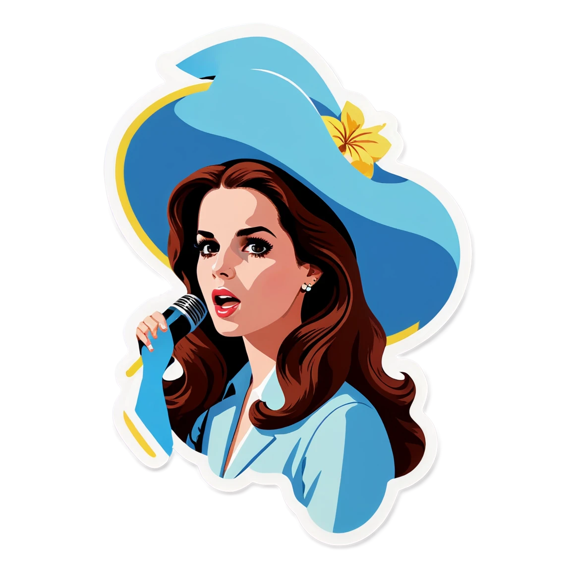 Lana Del Rey singing, musician sticker, Lana Del Rey sticker