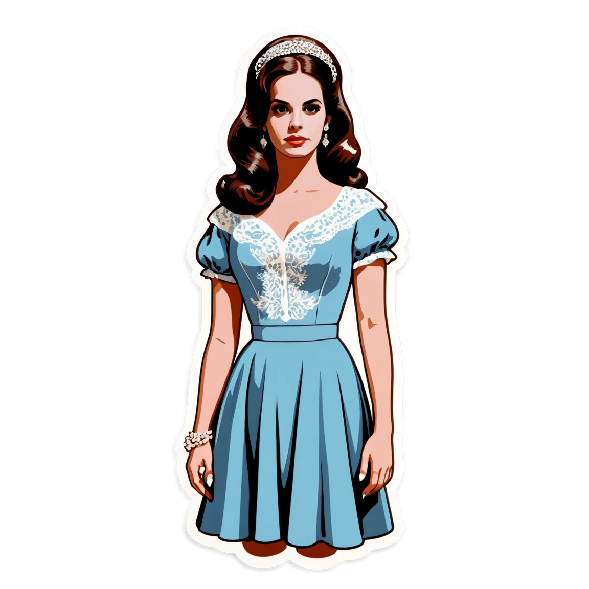 Lana Del Rey in vintage dress, musician sticker, Lana Del Rey sticker