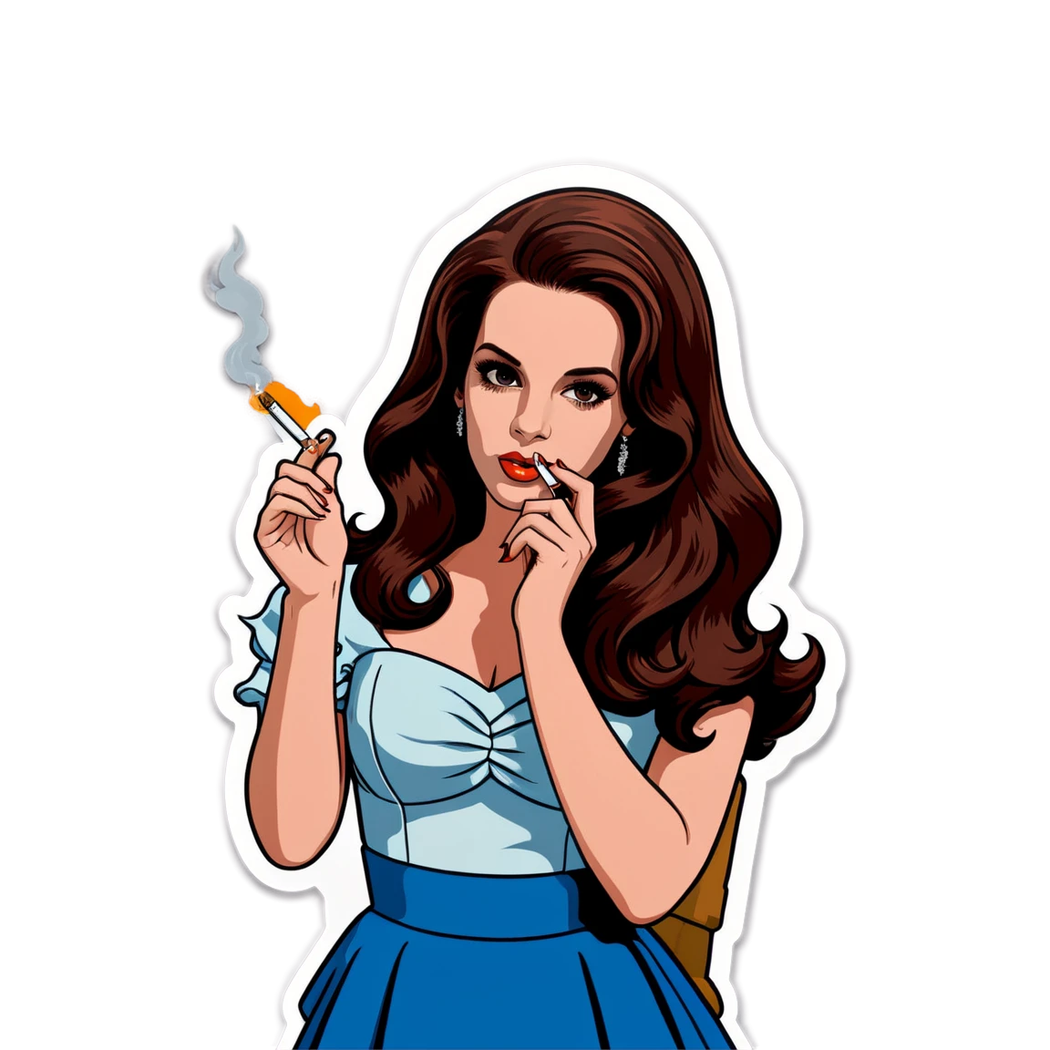 Lana Del Rey holding a cigarette, musician sticker, Lana Del Rey sticker