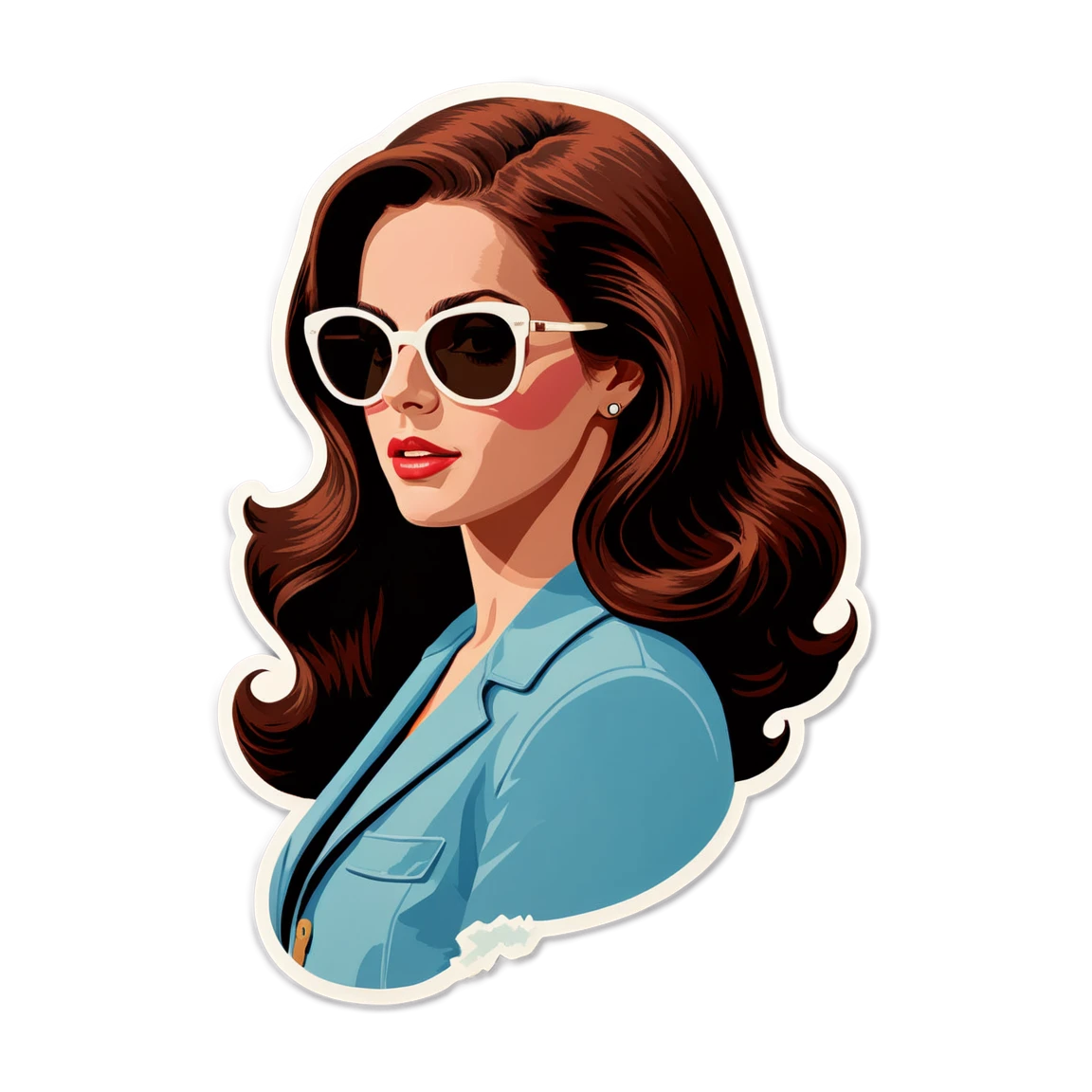 Lana Del Rey with retro sunglasses, musician sticker, Lana Del Rey sticker