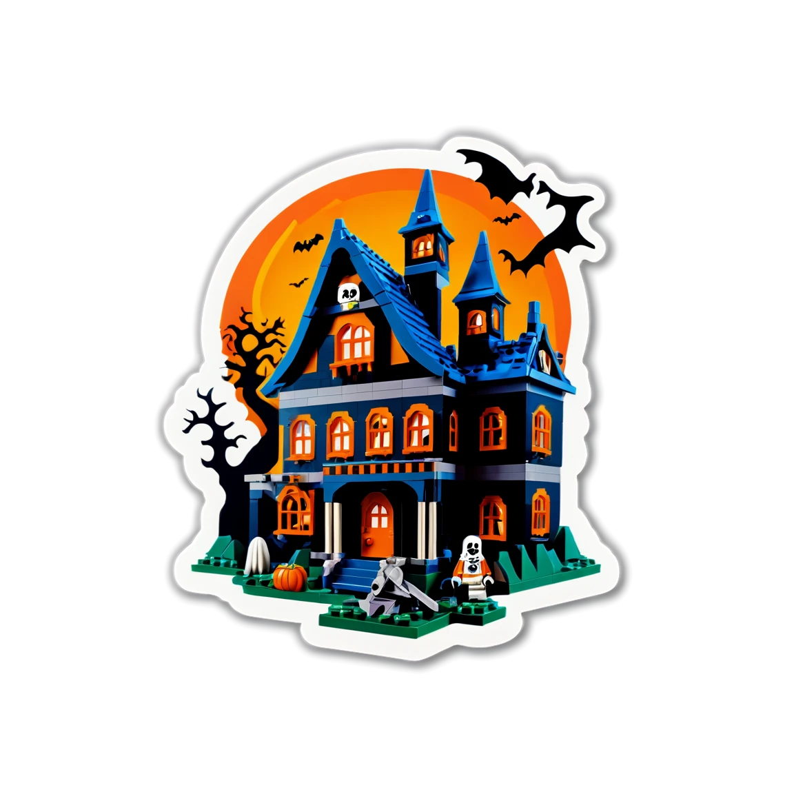 Lego halloween castle, colored Lego sticker