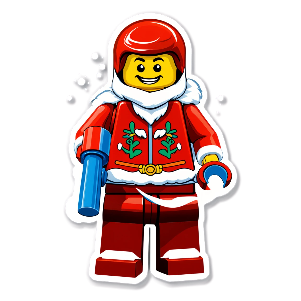 Lego hockey player, colored Lego sticker