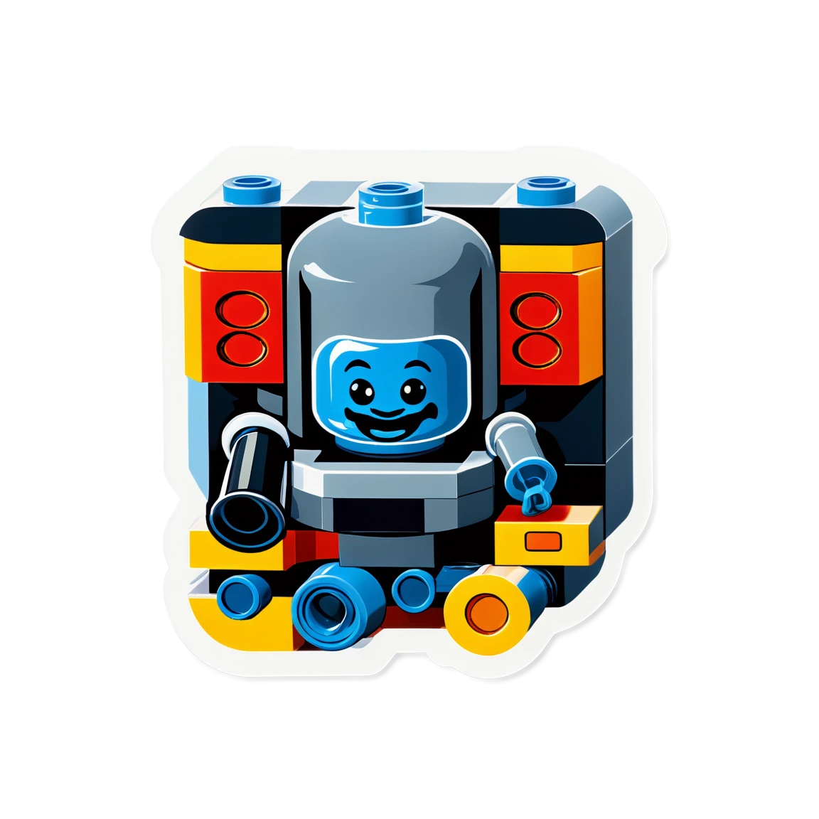 Lego robot, colored Lego sticker