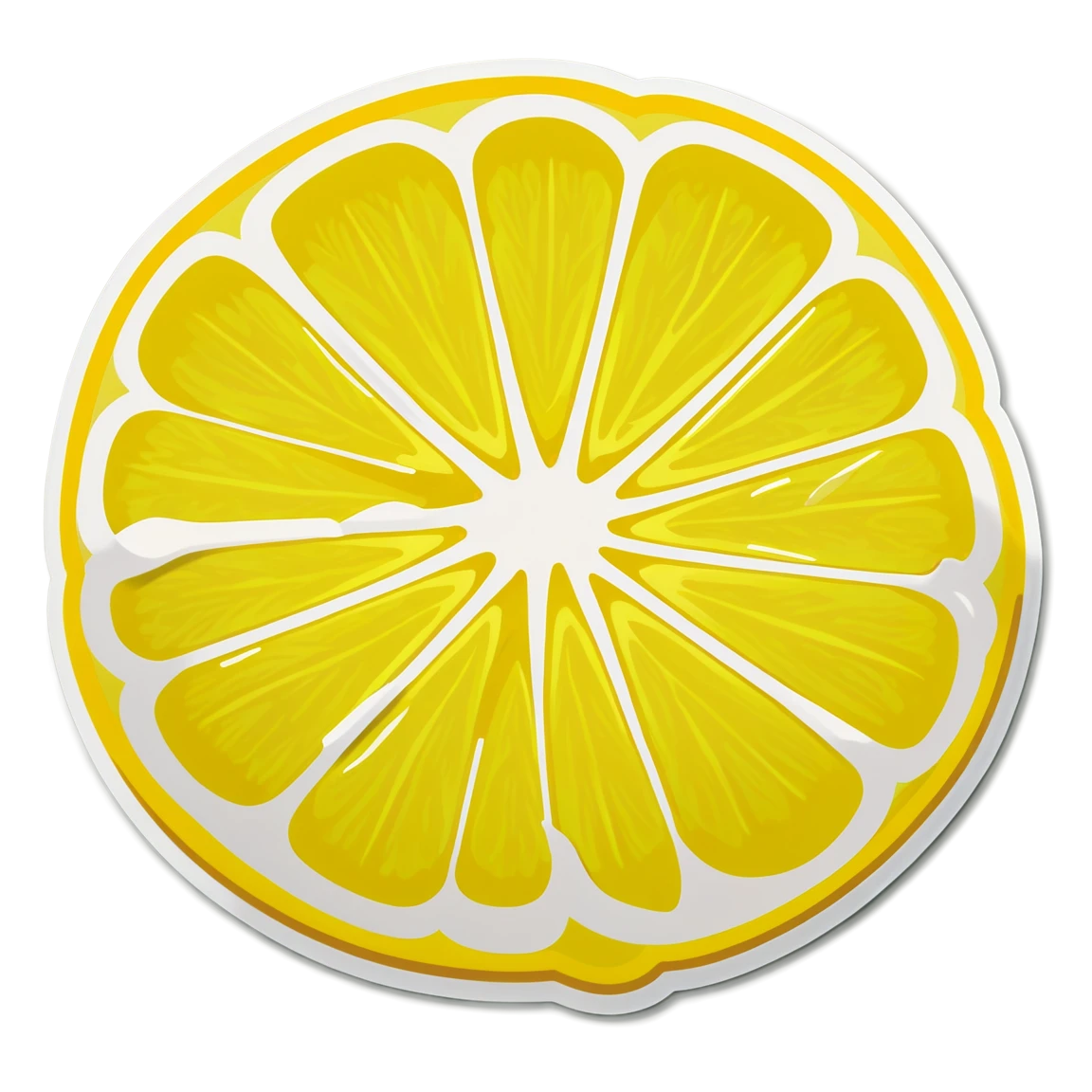 Sliced lemon, lemon sticker