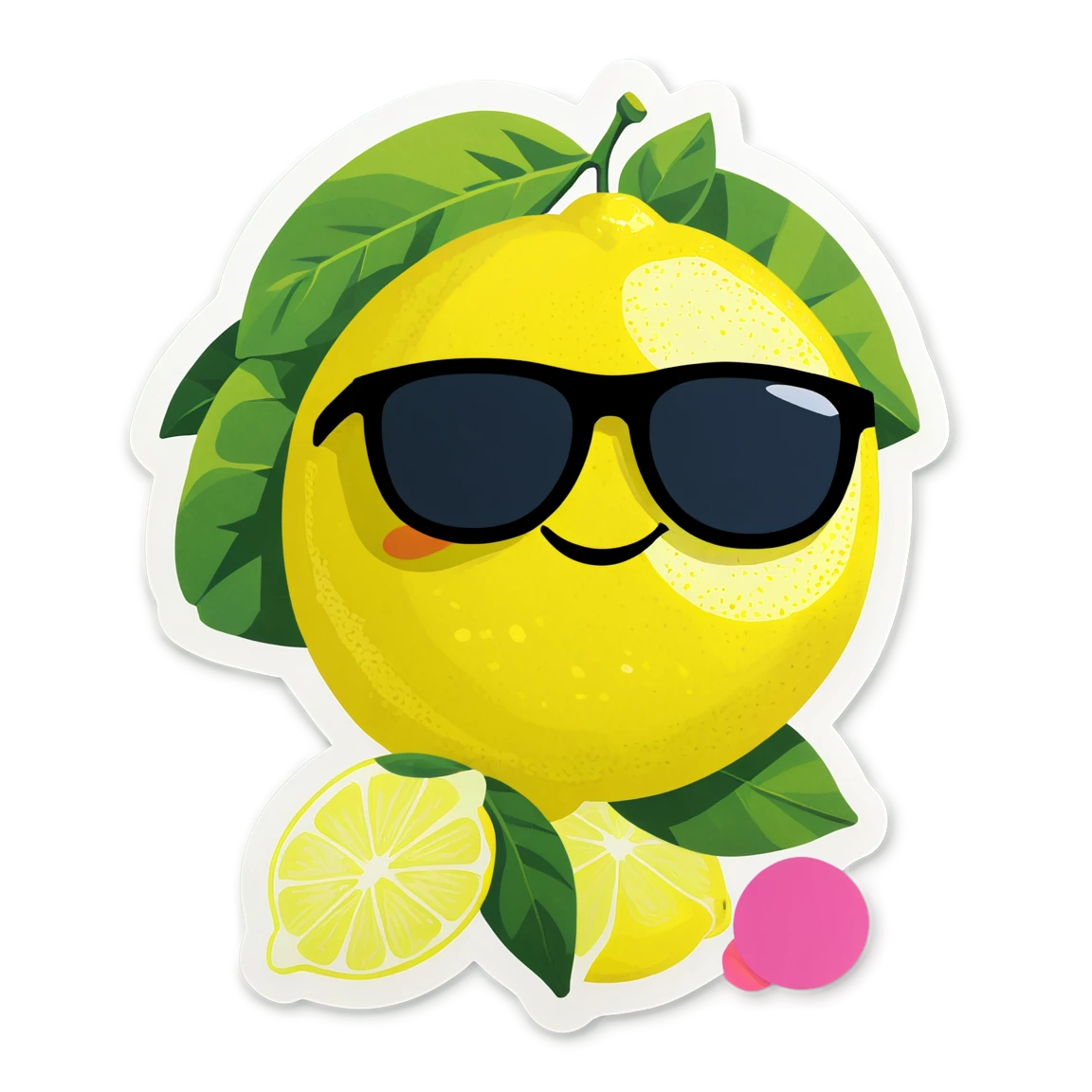 Lemon with sunglasses, lemon sticker